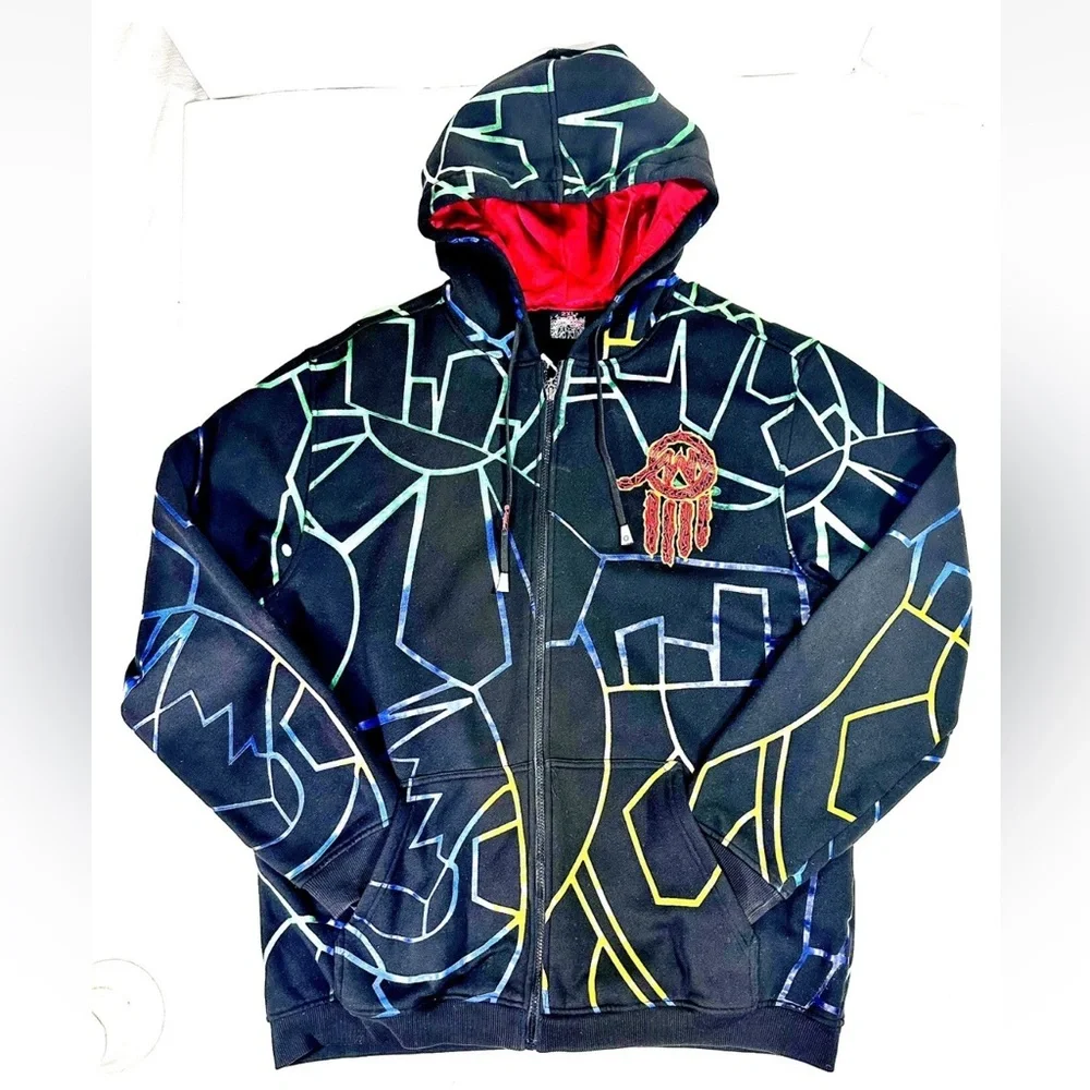 MISKEEN ORIGINALS ZIP HOODIE 2XLT EMBROIDERED GAMER SKATEBOARD-SEEN ON LIL ROMEO